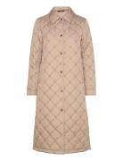 Diamond-Quilted Long Coat Beige Lauren Ralph Lauren