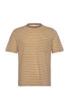 Akkikki Cot/Linen Stripe Tee Beige Anerkjendt