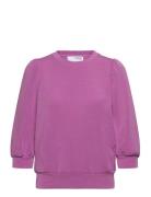 Slftenny 3/4 Sweat Top Noos Purple Selected Femme