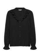 Rwelif Ls Frill Shirt Black Rosemunde