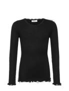 Rkbalta Modal Ls Lace T-Shirt Black Rosemunde Kids