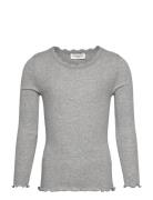 Rkbalta Modal Ls Lace T-Shirt Grey Rosemunde Kids