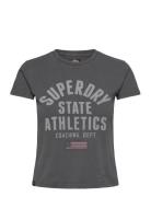 Ath Graphic Fitted Tee Grey Superdry