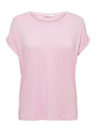 Onlmoster S/S O-Neck Top Noos Jrs Pink ONLY