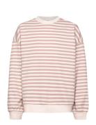Striped Cotton-Blend Sweatshirt Pink Mango