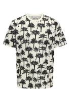 Onskylen Reg Linen Palm Aop Ss Tee White ONLY & SONS
