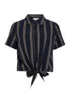 Viprisilla Print S/S Knot Shirt/1 Black Vila