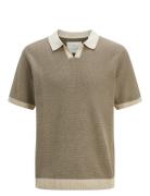 Jprcceaston Knit Split Neck Ss Sn Beige Jack & J S