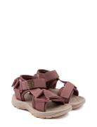 Trecking Sandal Velcro Burgundy Pom Pom