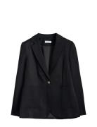 Linen-Blend Blazer, Blume Black Ivo Nikkolo