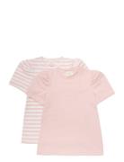 T-Shirt Ss 2-Pack Pink Creamie
