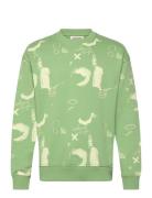 Relaxed-Fit Aop Sweatshirt Green Scotch & Soda