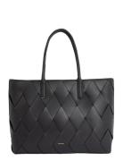 Ck Woven Medium Shopper Black Calvin Klein