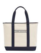 Th Summer Canvas Tote White Tommy Hilfiger
