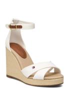 Flag High Wedge Espad Crisscross White Tommy Hilfiger