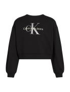 Glitter Monologo Cn Sweatshirt Black Calvin Klein