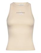 Monologo Rib Tank Top Beige Calvin Klein Jeans