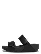 Lulu Adjustable Leather Slides Black FitFlop