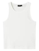 Nlfhinaja Crop Solid Tank Top White LMTD