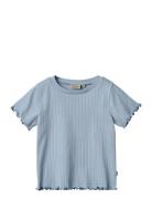 Rib T-Shirt S/S Irene Blue Wheat