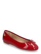 Jayna Crinkle Patent Leather Flat Red Lauren Ralph Lauren