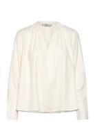 Soft Vis V Neck Ls Blouse White Tommy Hilfiger