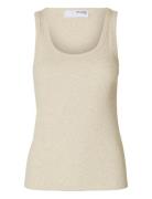 Slfanna U-Neck Tank Top Noos Cream Selected Femme