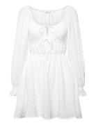 Diamond Neck Dress White Bubbleroom
