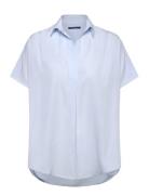 Crepe Light S/Less Popover Blue French Connection