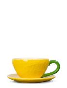 Cup And Plate Lemon Yellow Byon
