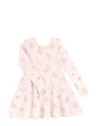 Classic Print Rib Dress Pink Gugguu