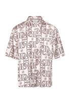 Dante6-Peju Logo Printed Long Blouse Patterned Dante6