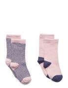 2 Pack Mixed Socks Pink Mango