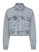 Ovsz Crop Trucker Jacket Bi6012 Blue Tommy Jeans