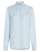 Ess Linen Relaxed Ls Shirt Blue Tommy Hilfiger