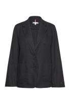 Ess Linen Regular Sb Blazer Black Tommy Hilfiger