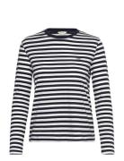 Reg Striped Shield Ls T-Shirt Navy GANT