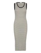 2X2 Cotton Stripe Ama Dress Black Mads Nørgaard