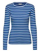 2X2 Cotton Stripe Tuba Tee Ls Blue Mads Nørgaard