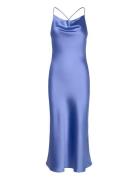 Objsateen S/L Midi Dress E Div Blue Object