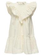 Kmgmargot Life S/L Embroidery Dress Wvn Cream Kids Only