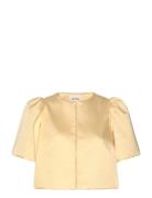 Serena Short Sleeve Wrap Blouse Yellow Malina