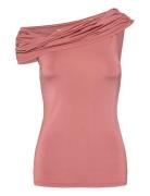 Ariel Jersey Off Shoulder Top Pink Malina