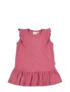 Dress L/S Modal Frill Dot Pink Petit Piao