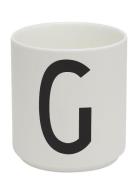 Porcelain Cup A-Z, Æ, Ø White Design Letters