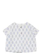 Floral Print Shirt Blue Mango