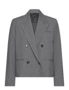 Double-Breasted Cropped Jacket Grey Mango