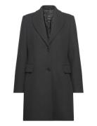 Lapelled Straight-Cut Coat Black Mango