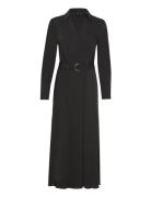 Buckle Flowy Dress Black Mango