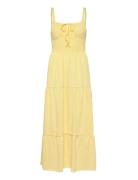 Tie Smock Dress Yellow Bubbleroom